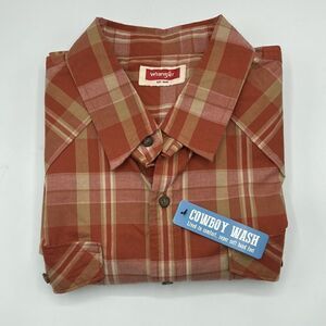 MEN’S Wrangler Slim Fit Long Sleeve Woven Western Cowboy Country Shirt Size L